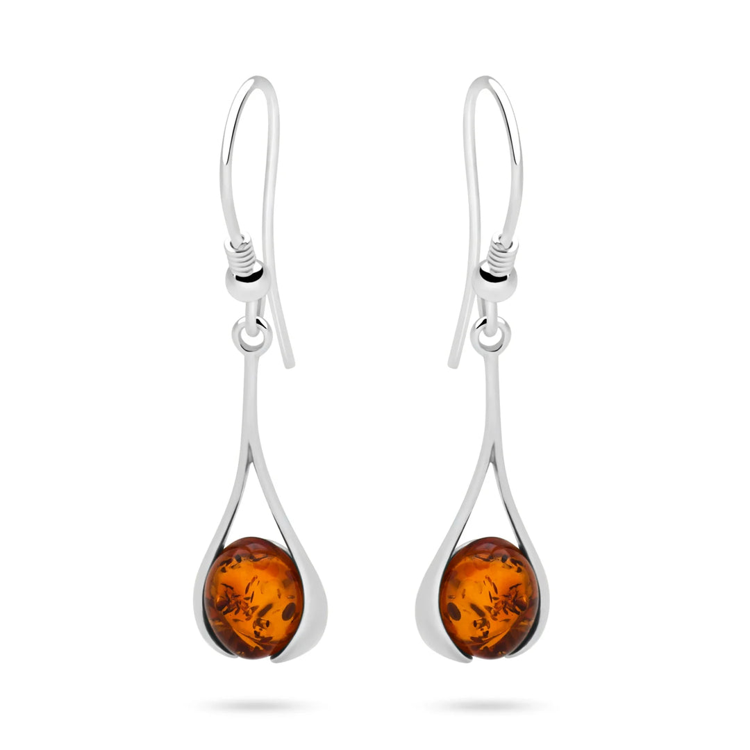 Fire Ball Amber Earrings (E58451)