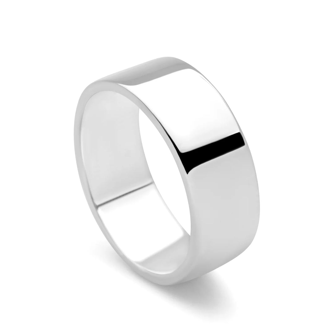 Flat Silver Band Ring 7mm (R1061)