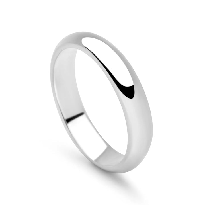 D-Shaped Silver Band Ring 4mm (R1071)