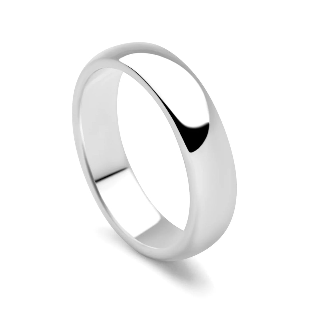 D-Shaped Silver Band Ring 6mm (R1071)