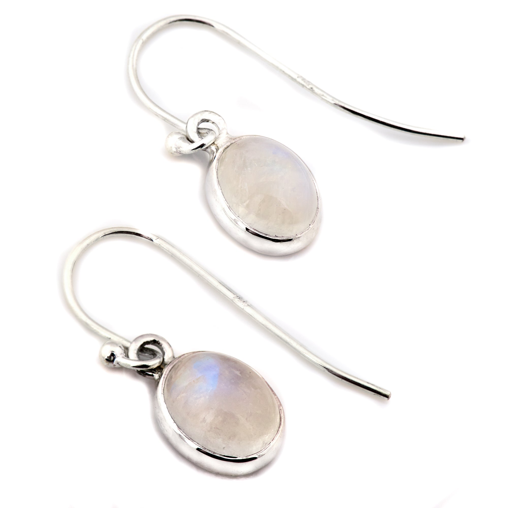 Rainbow Moonstone Drop Earrings (B45E03) – Silver Australia