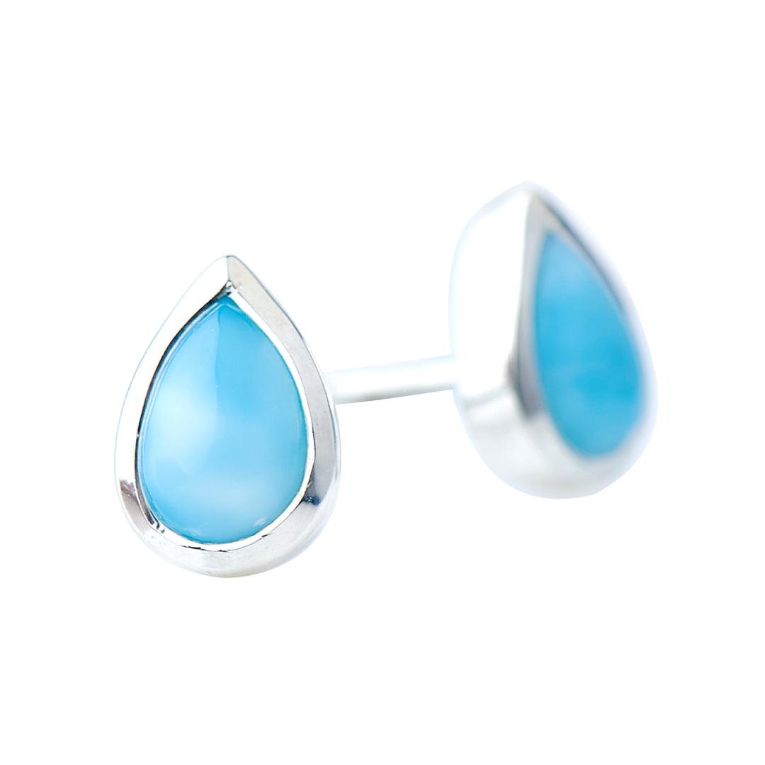 Larimar Teardrop Stud Earrings (B90E01)