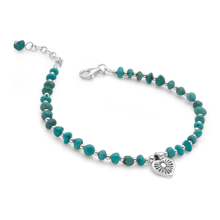 Turquoise Sun-heart Charm Bracelet (BRC15391)