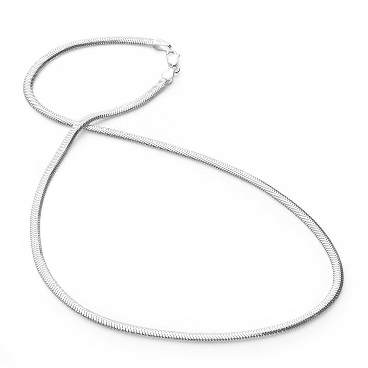 Herringbone Silver Necklace (CHN9661)