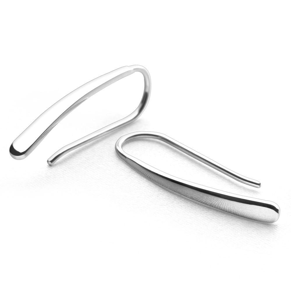 925 sterling silver tapered bolts drop earrings (E30731)