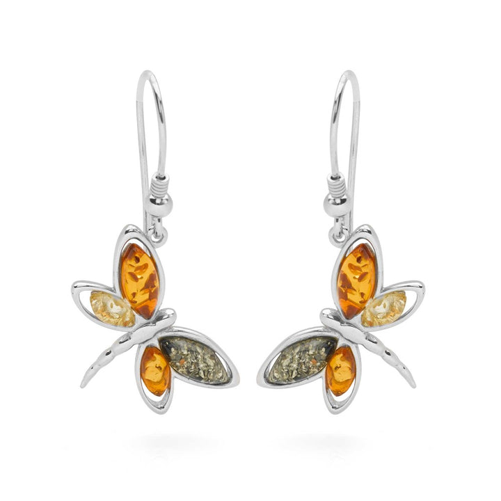 Dainty Dragonfly Amber Earrings (E48711)