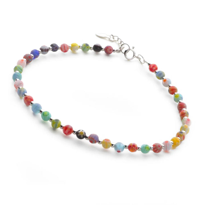 Venetian Glass Rainbow Anklet