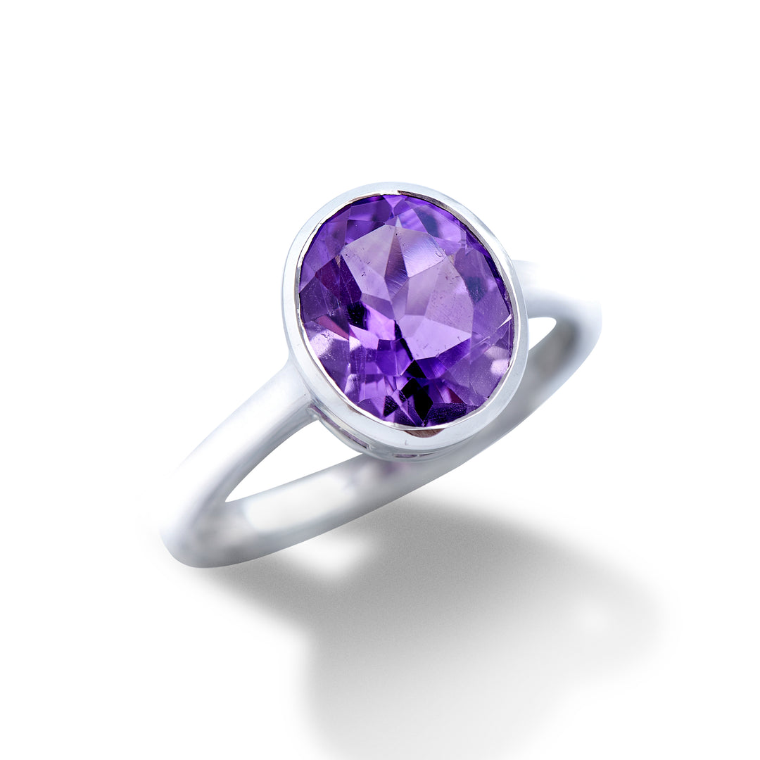 Faceted Amethyst Ring (B100R01)