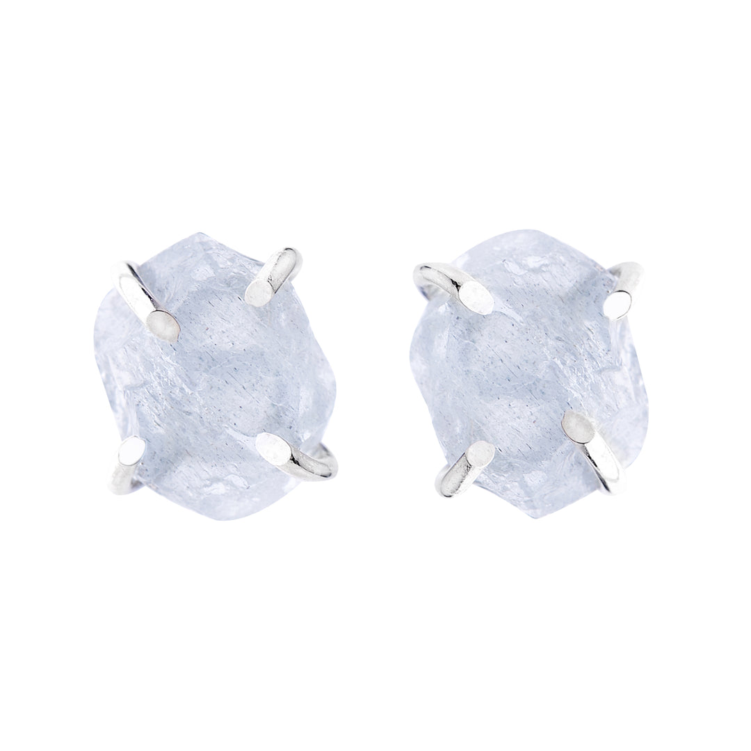 Aquamarine Stud Earrings (B222E01) – Silver Australia