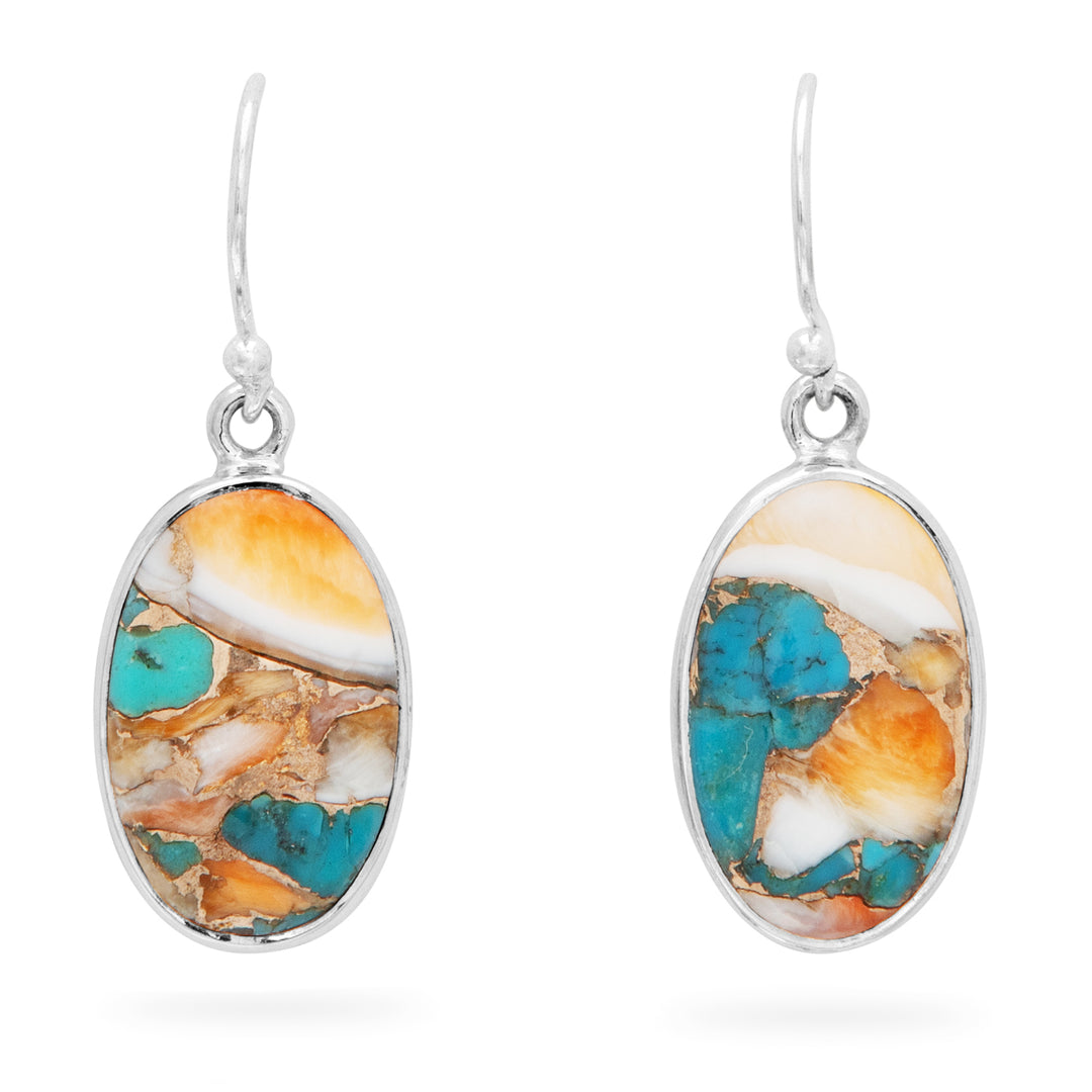 Oyster Turquoise Drop Earrings (B409E09)