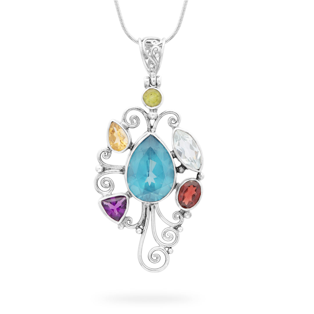 Rainbow Multi-Stone Pendant (B584P01)