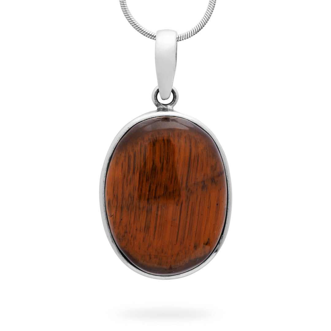 Oval Brown Agate Pendant (B722P01)