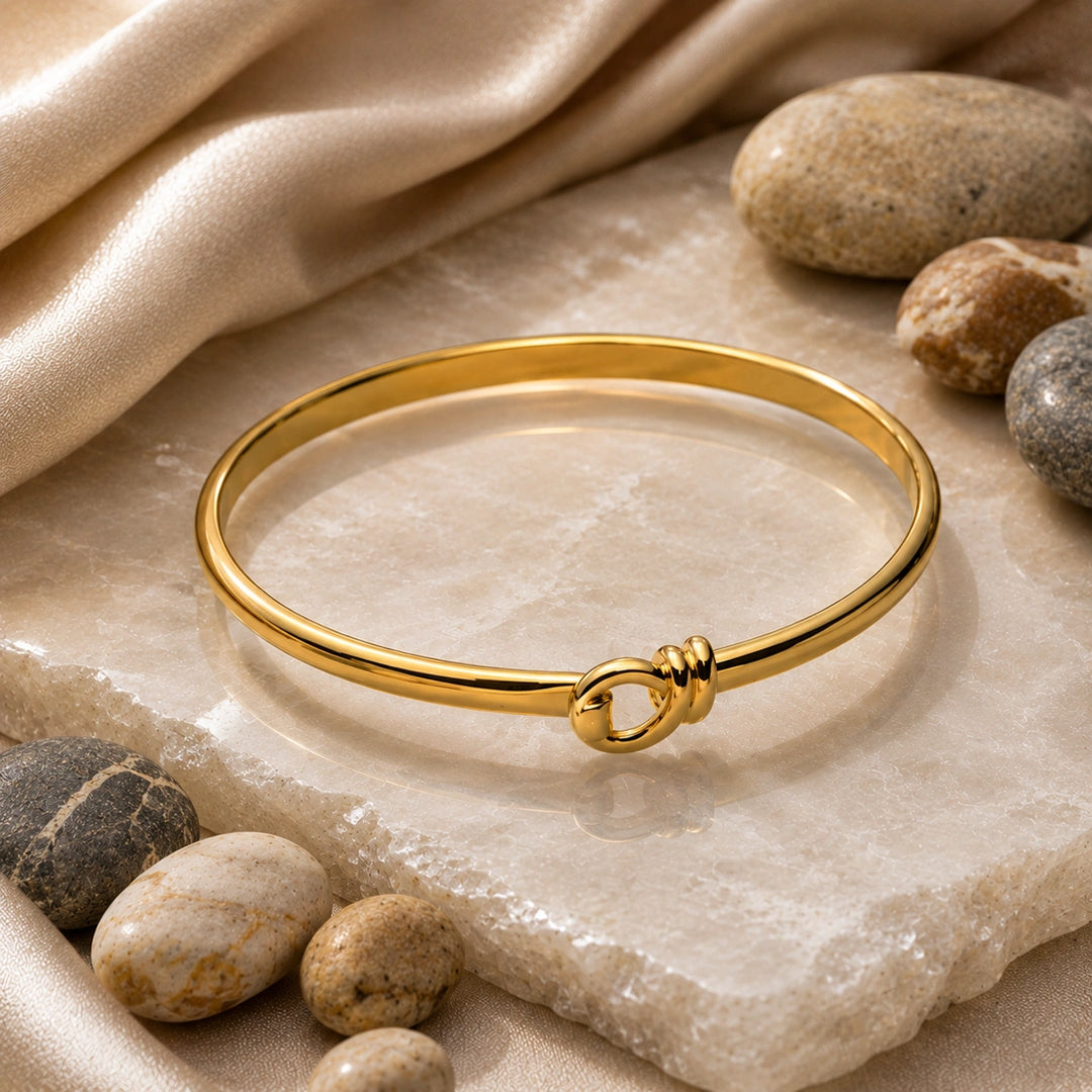 Gold Love Knot Bangle