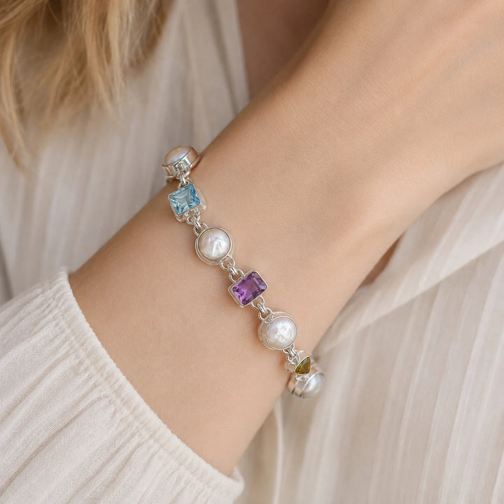 Biwa Pearl & Stone Bracelet (BRC9571)