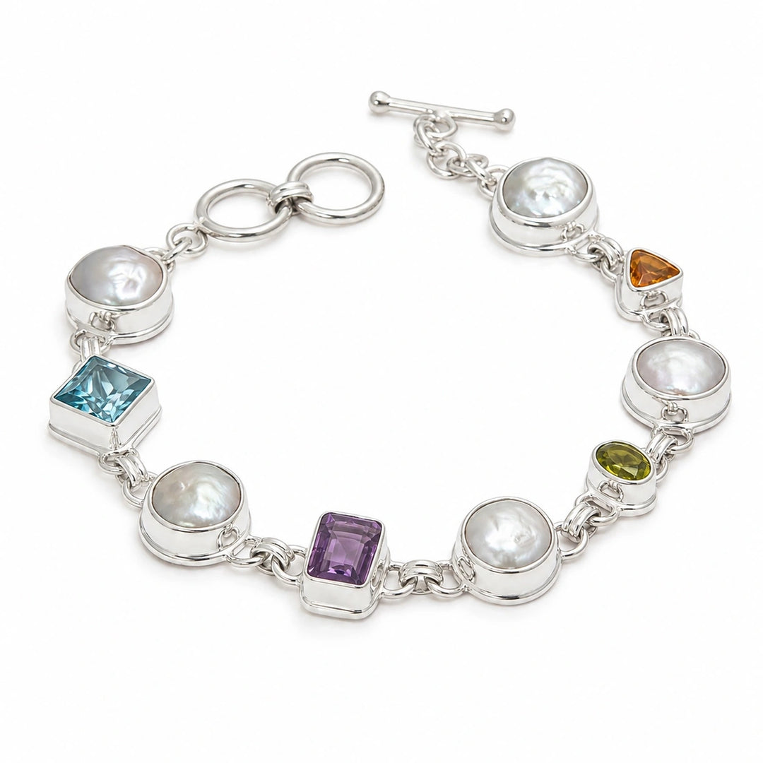 Biwa Pearl & Stone Bracelet (BRC9571)