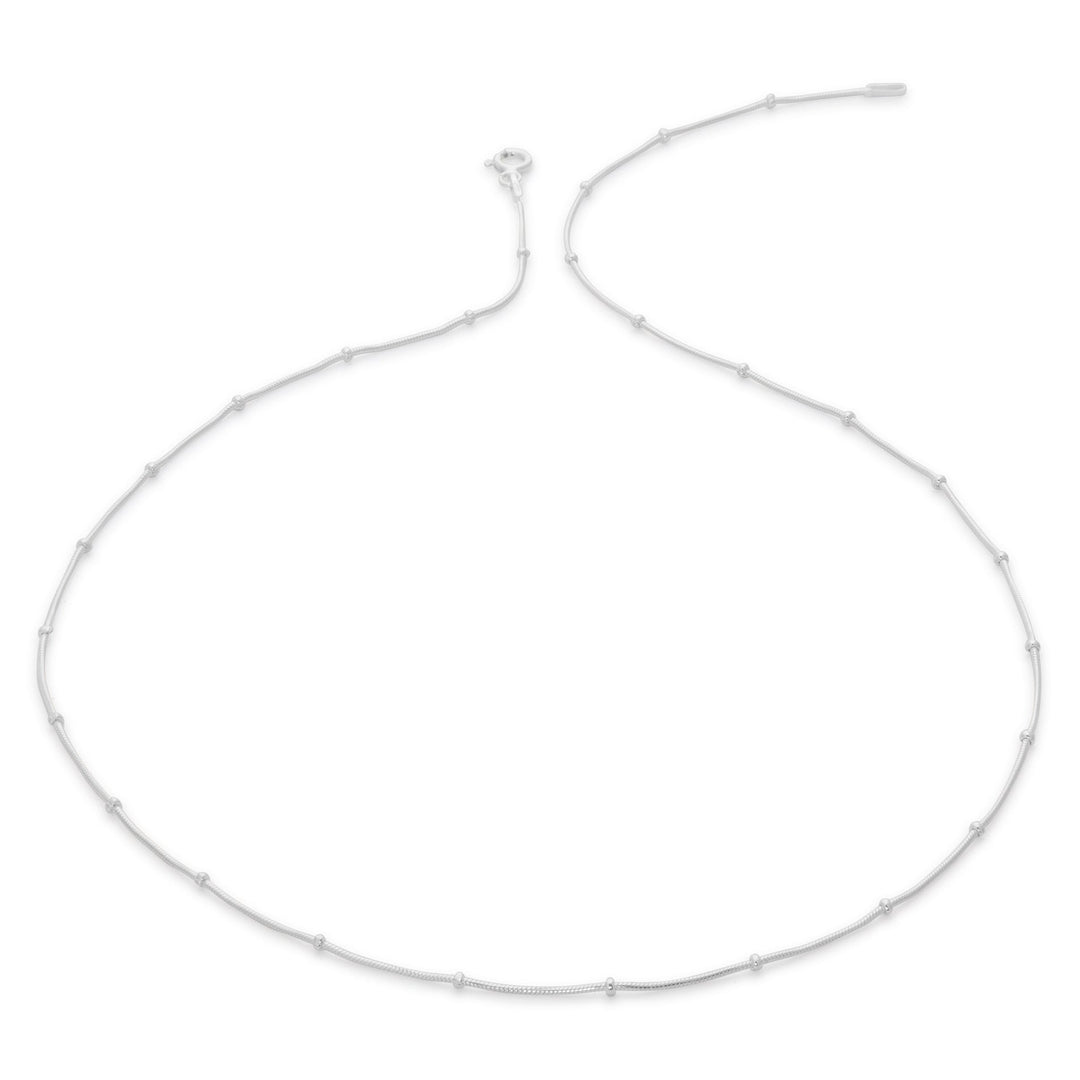 Silver necklace on a white background