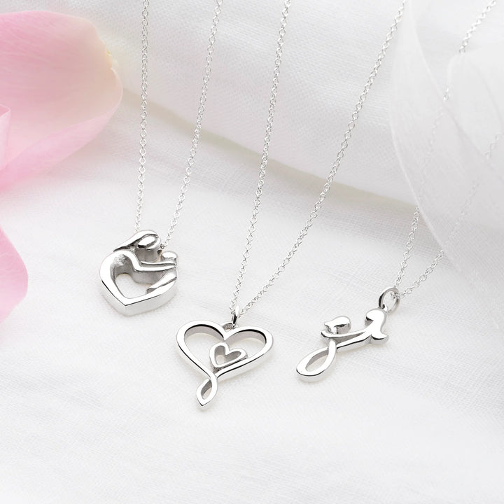Mother & Child Silver Necklace