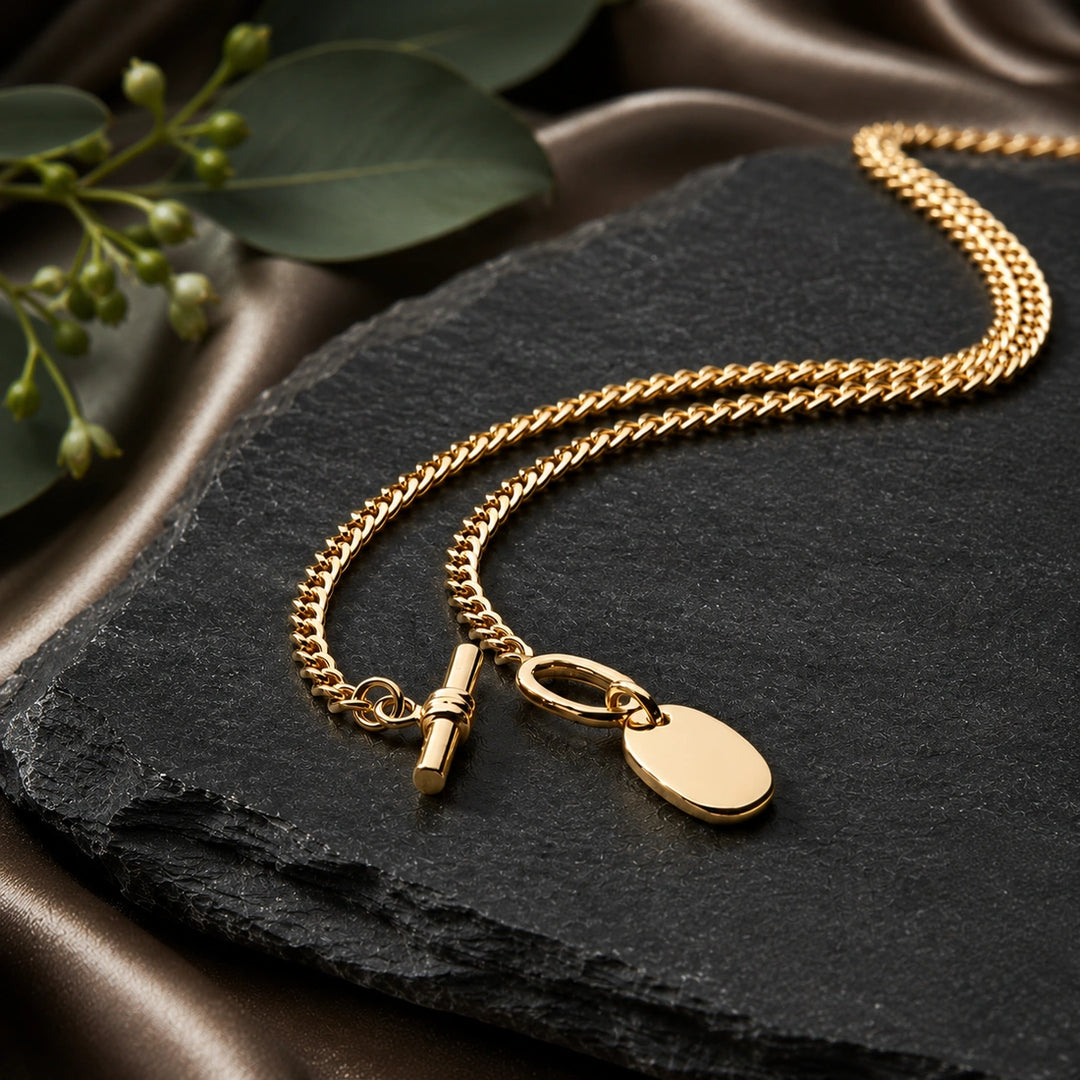 Gold Shelby Fob Necklace
