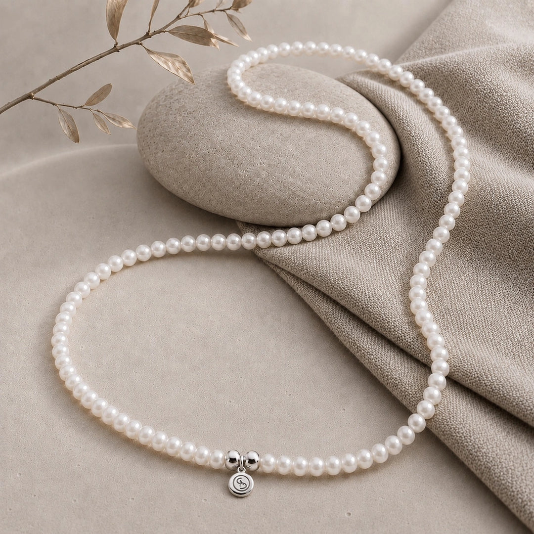 Bodhi Beads Mother Of Pearl Necklace