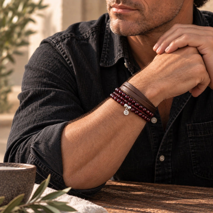 Bodhi Beads Red Agate Unisex Necklace