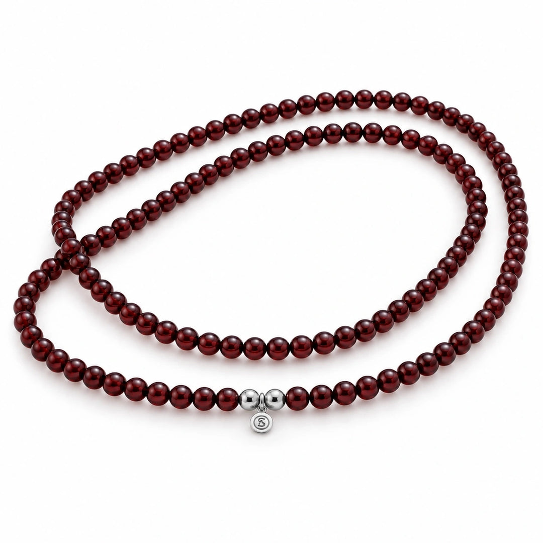 Bodhi Beads Red Agate Unisex Necklace