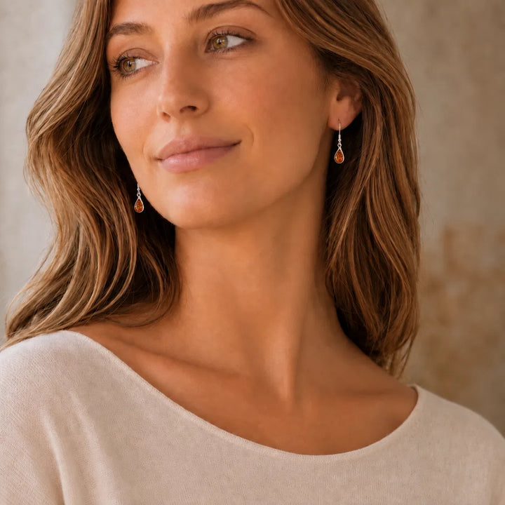 Amber Droplet Earrings