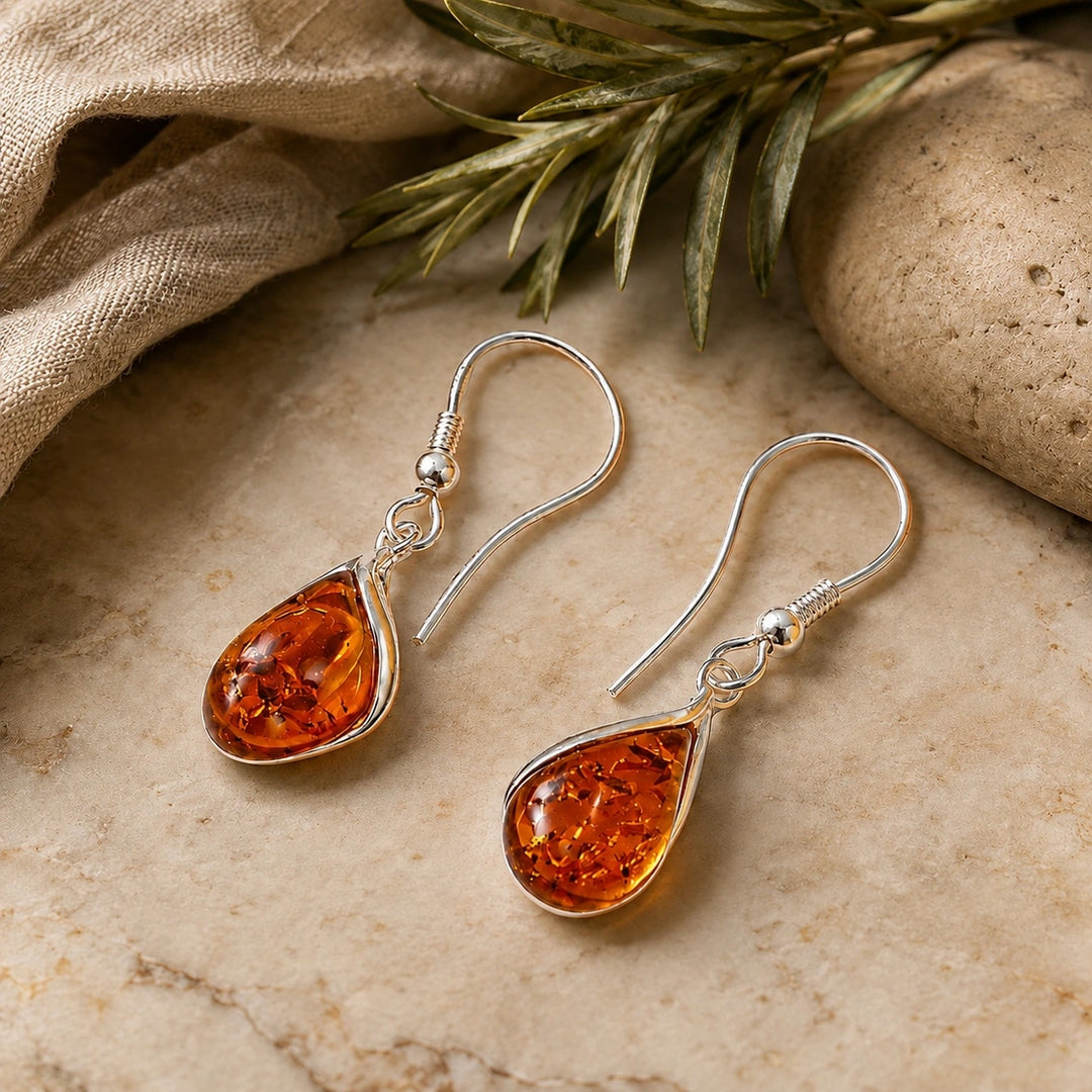Amber Droplet Earrings
