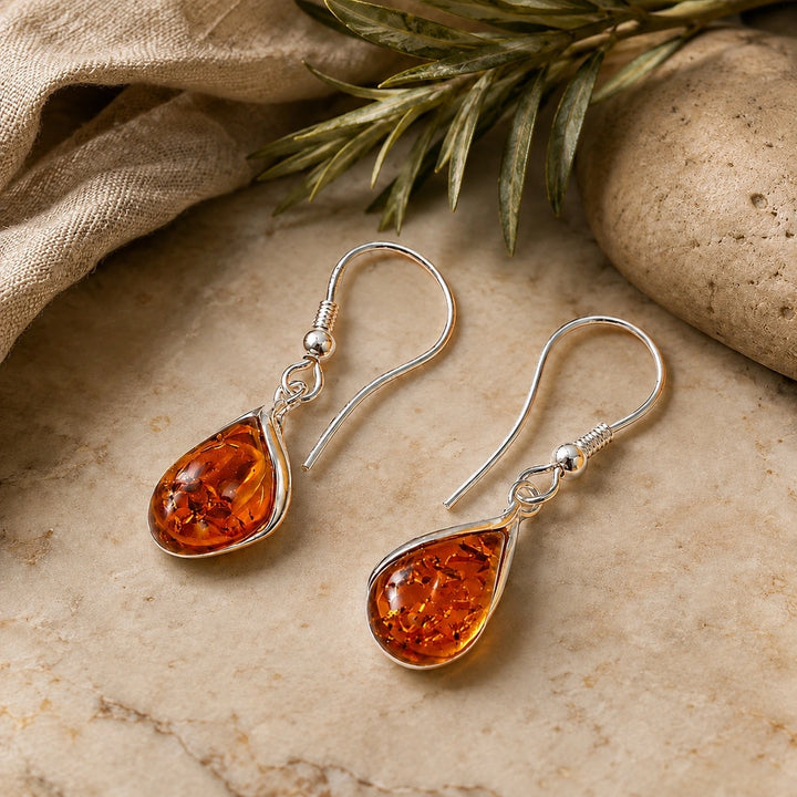 Amber Droplet Earrings
