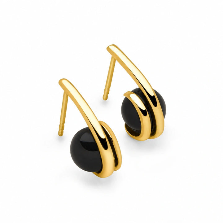 Midnight Aura Gold Earrings