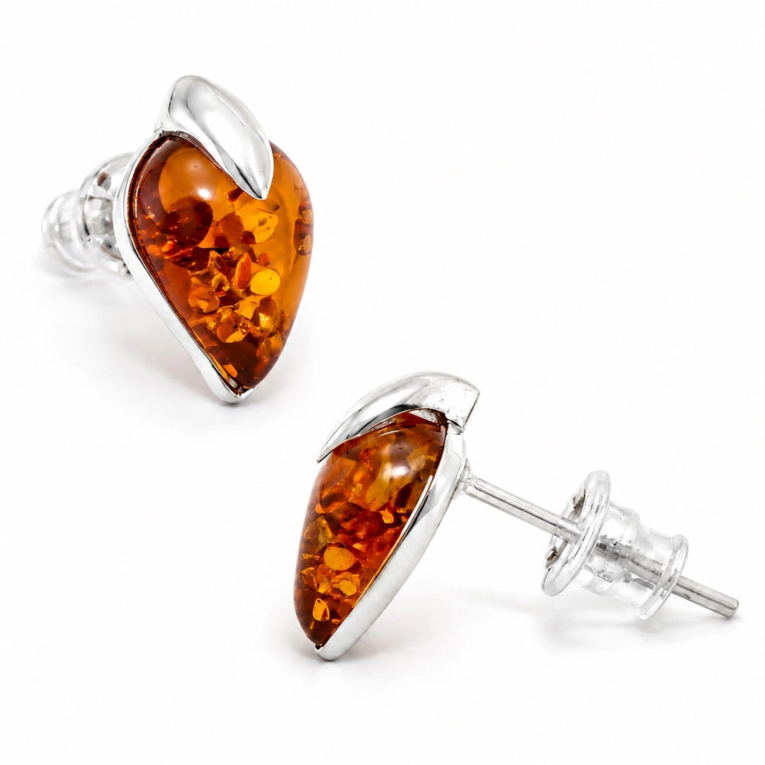 Amber Dew Drop Studs