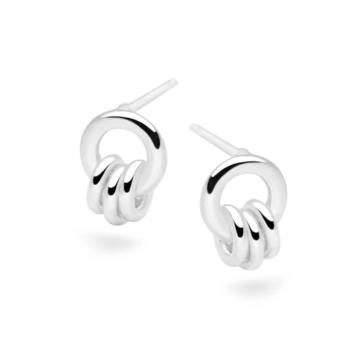 Silver Links Stud Earrings
