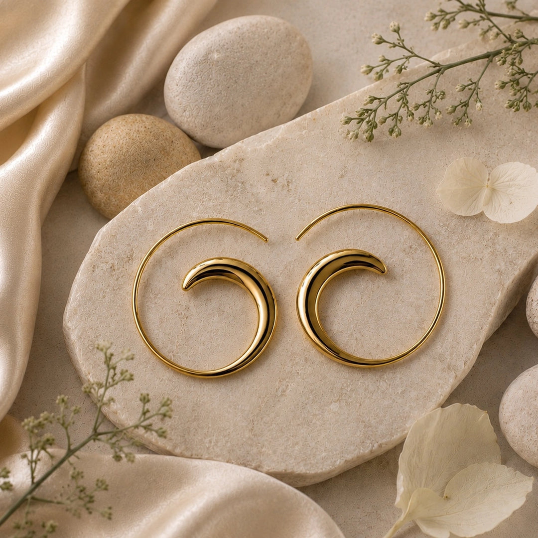 Symphony Swirl Gold Earrings