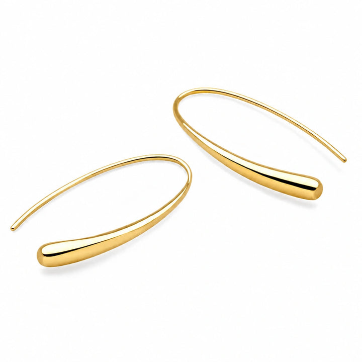 Slender Raindrop Gold Earrings