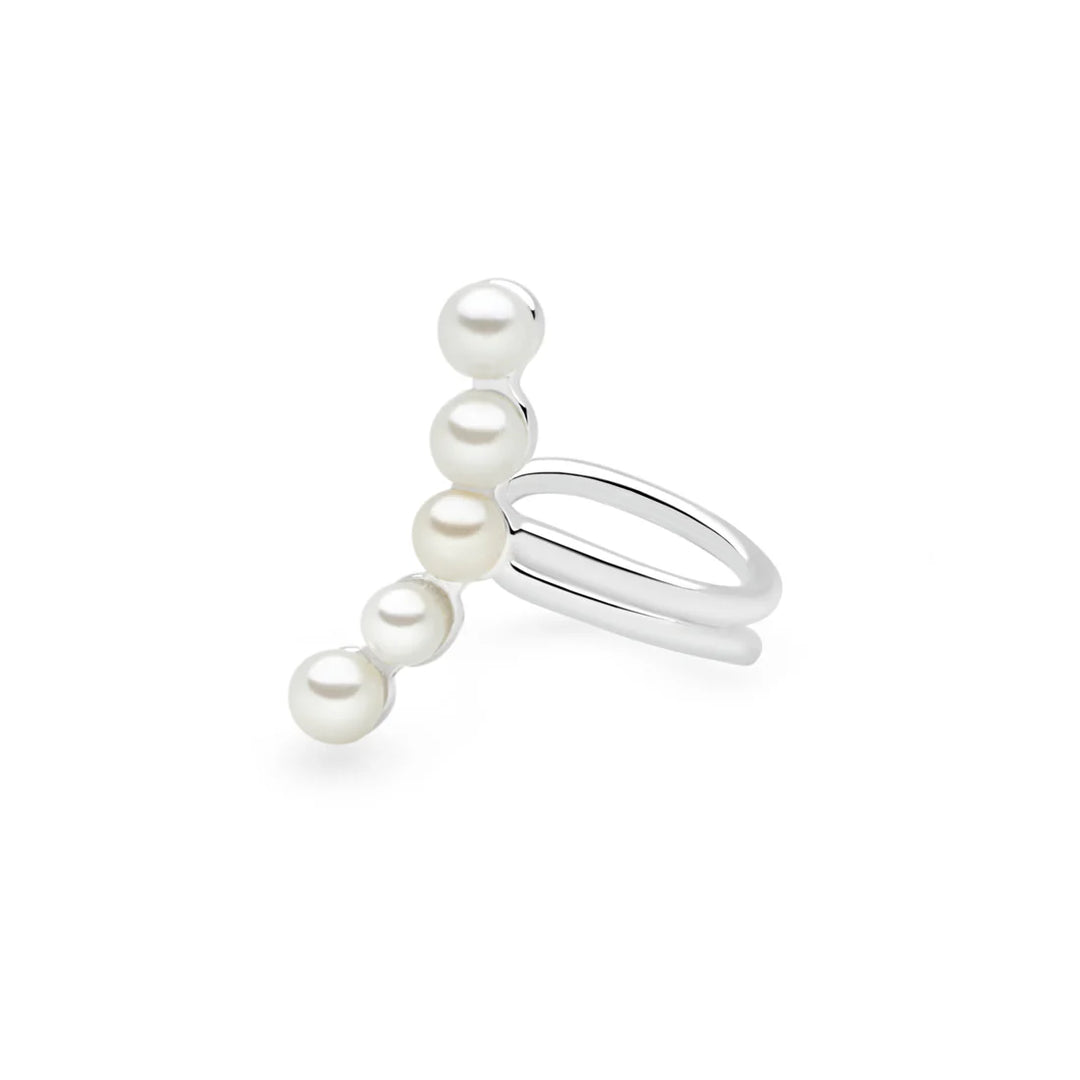 Pretty Pearl Silver Ear Cuff