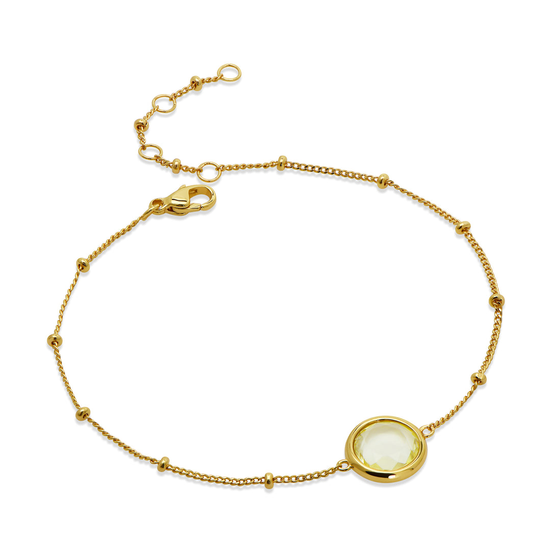 Round Lemon Quartz Bracelet