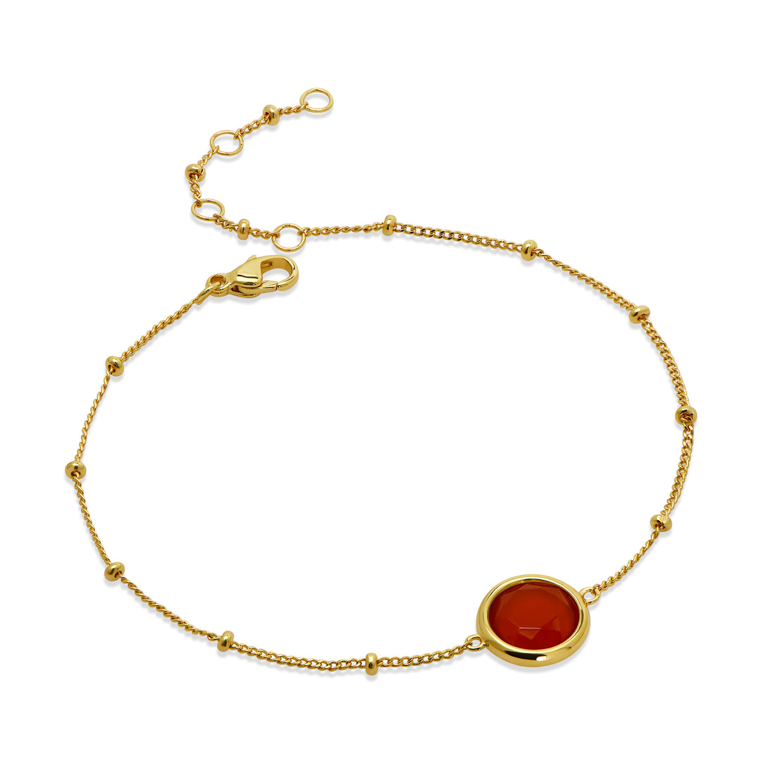 Round Red Agate Bracelet