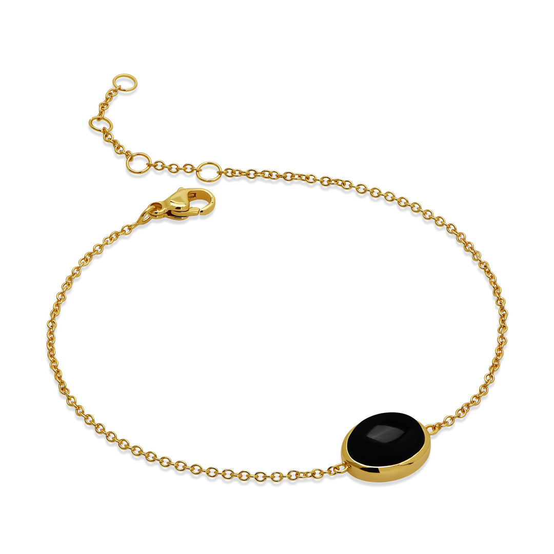Oval Black Onyx Bracelet
