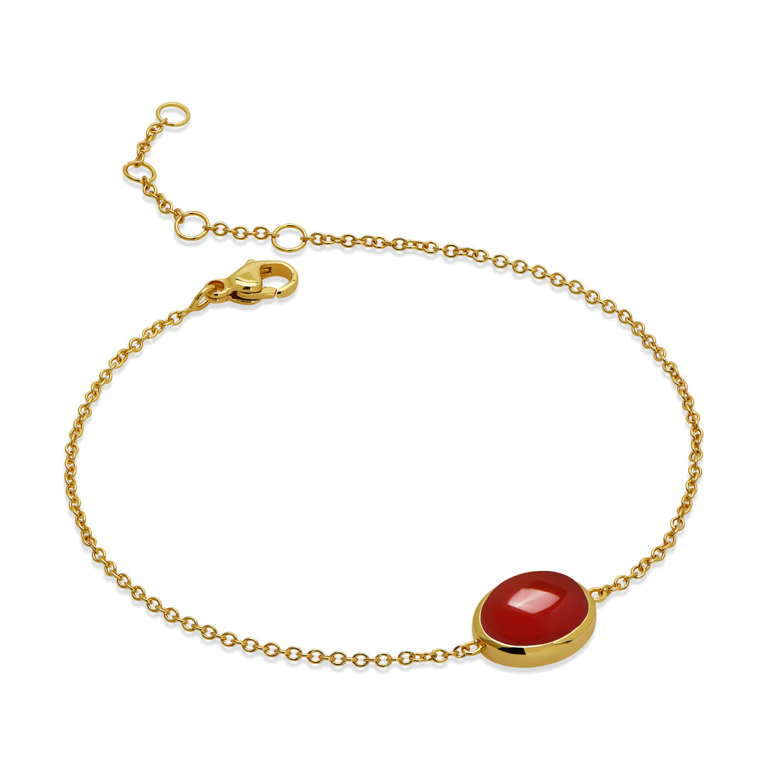 Oval Red Agate Bracelet