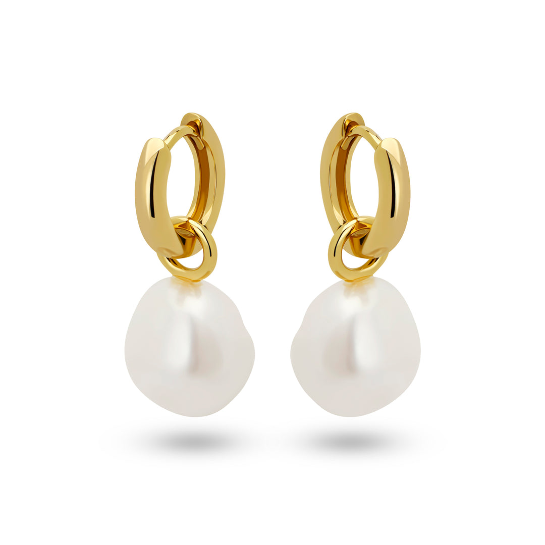 Baroque Pearl Petite Hoop Earrings