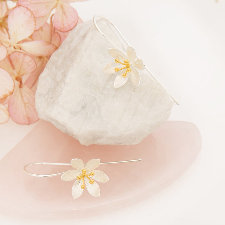 Star of Bethlehem Flower Earrings (E40511)