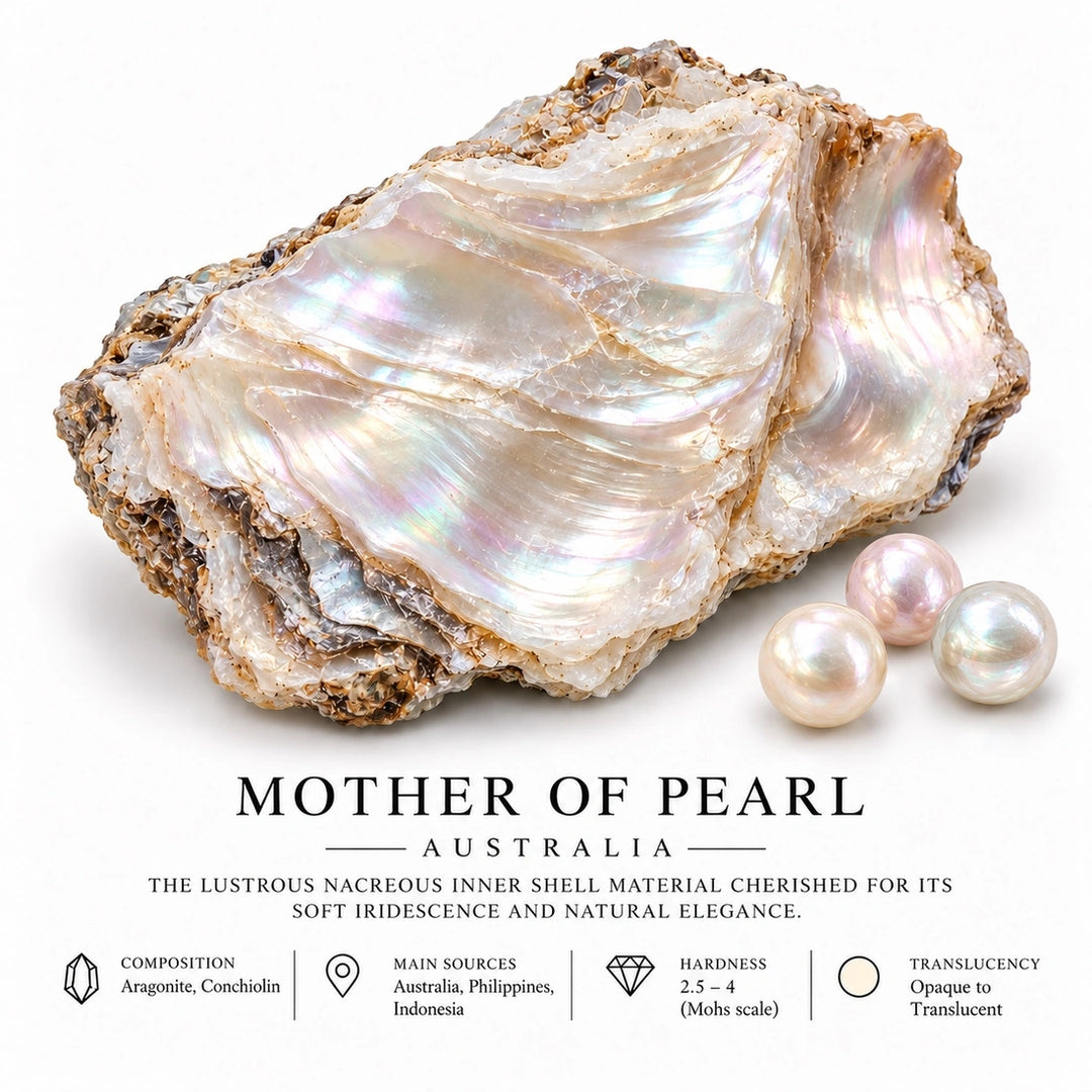 Bodhi Beads Mother Of Pearl Necklace
