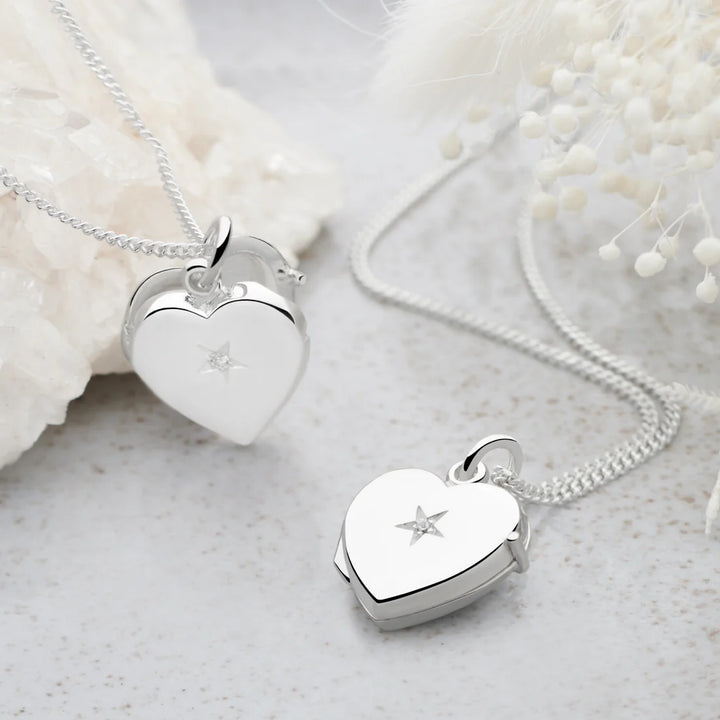 Silver Heart Locket Necklace