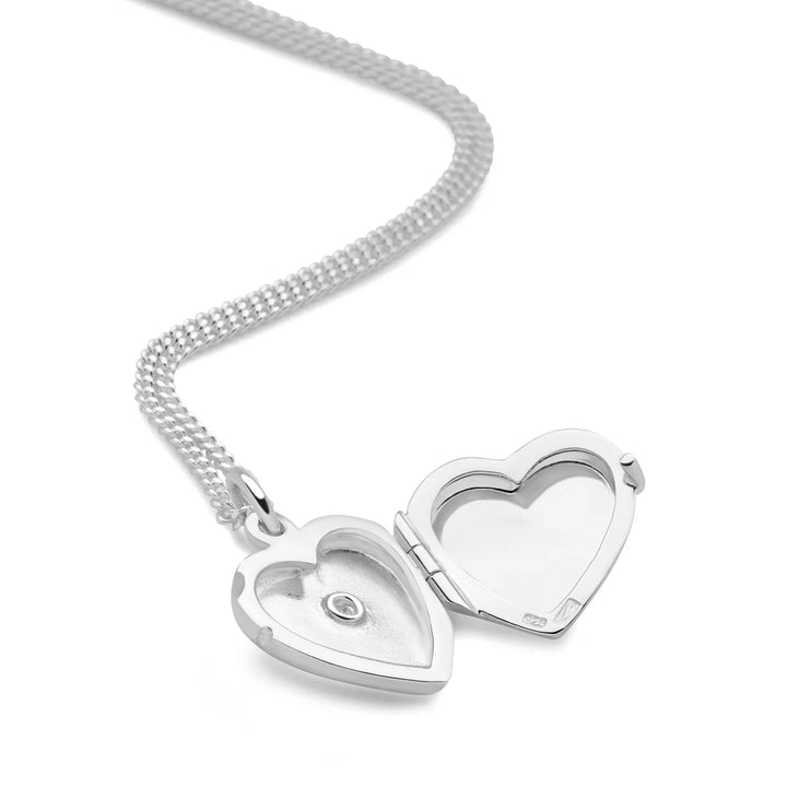 Silver Heart Locket Necklace