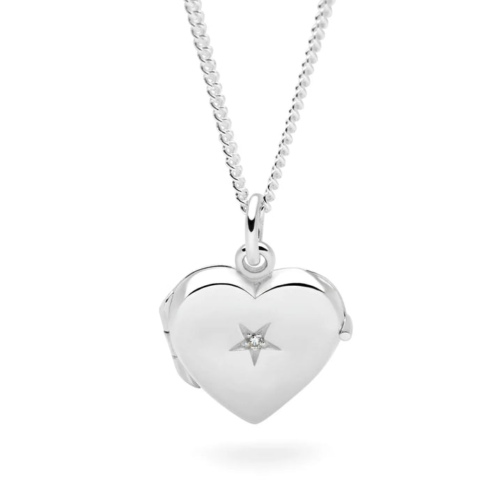 Silver Heart Locket Necklace