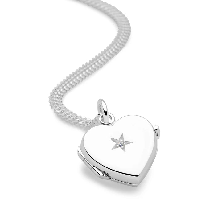 Silver Heart Locket Necklace