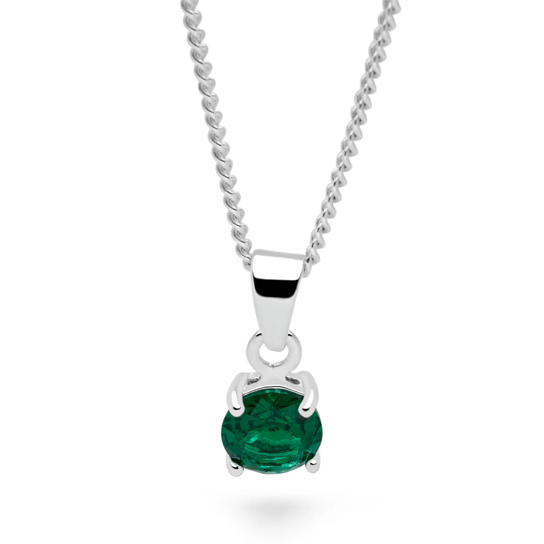 Emerald Green Solitaire Pendant