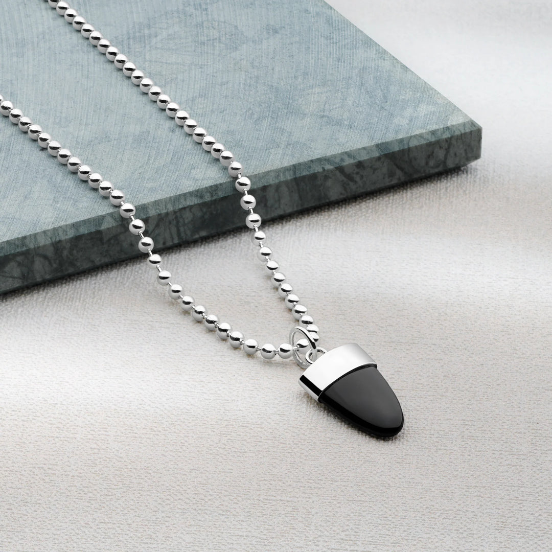 Black Onyx Shark Tooth Pendant