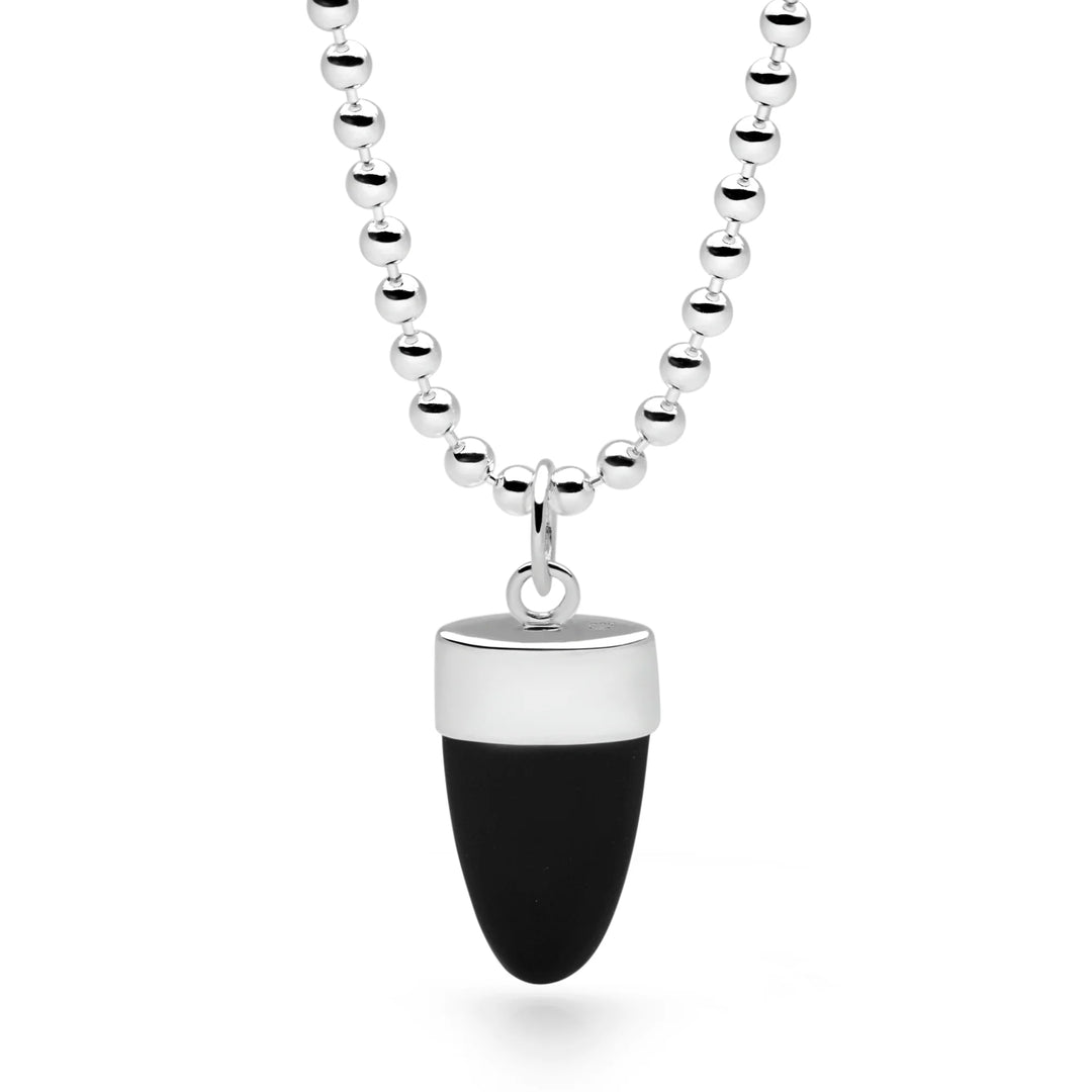 Black Onyx Shark Tooth Pendant