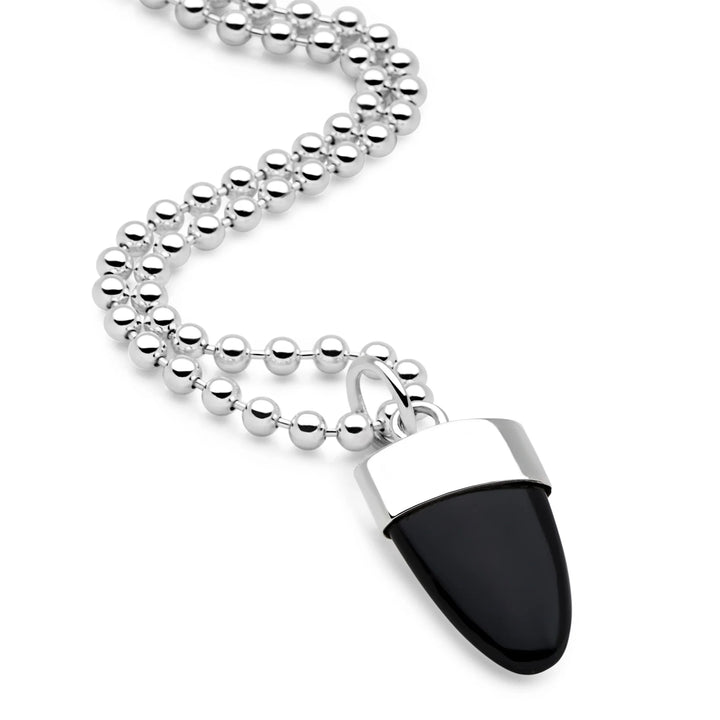 Black Onyx Shark Tooth Pendant