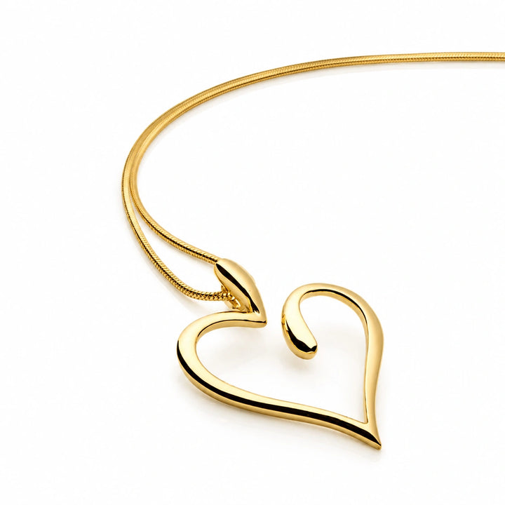 Gold Love Heart Swirl Pendant